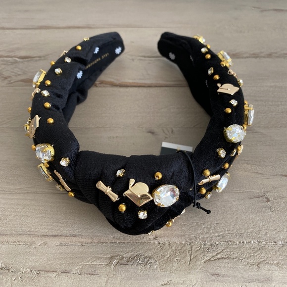 Lele Sadoughi Accessories - Lele Sadoughi Graduation Jet Velvet Embellished Headband
